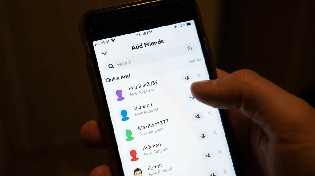 Blocking unwanted Snapchat friend requests on mobile
